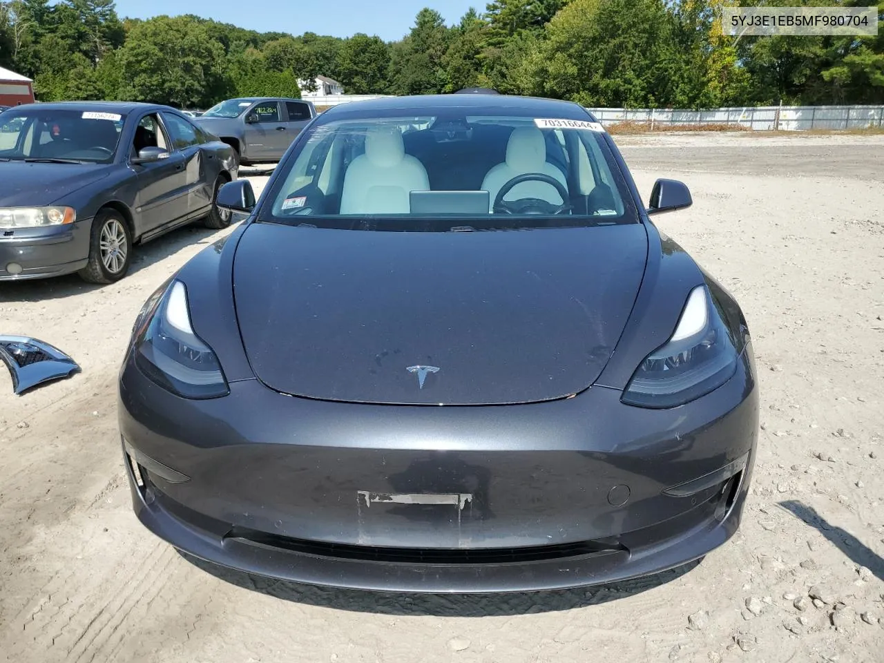 2021 Tesla Model 3 VIN: 5YJ3E1EB5MF980704 Lot: 70316644