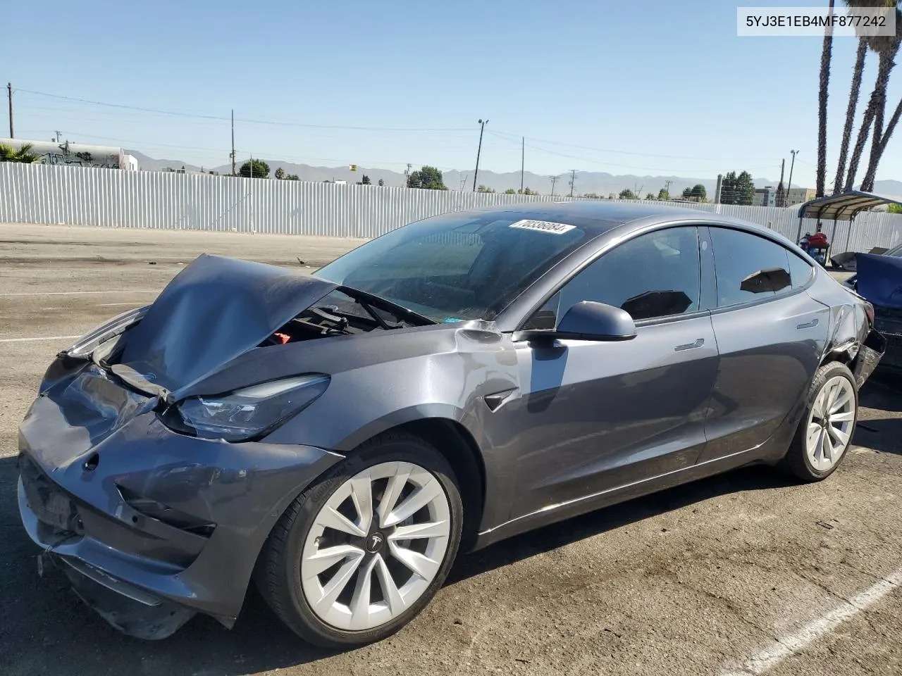 2021 Tesla Model 3 VIN: 5YJ3E1EB4MF877242 Lot: 70336084