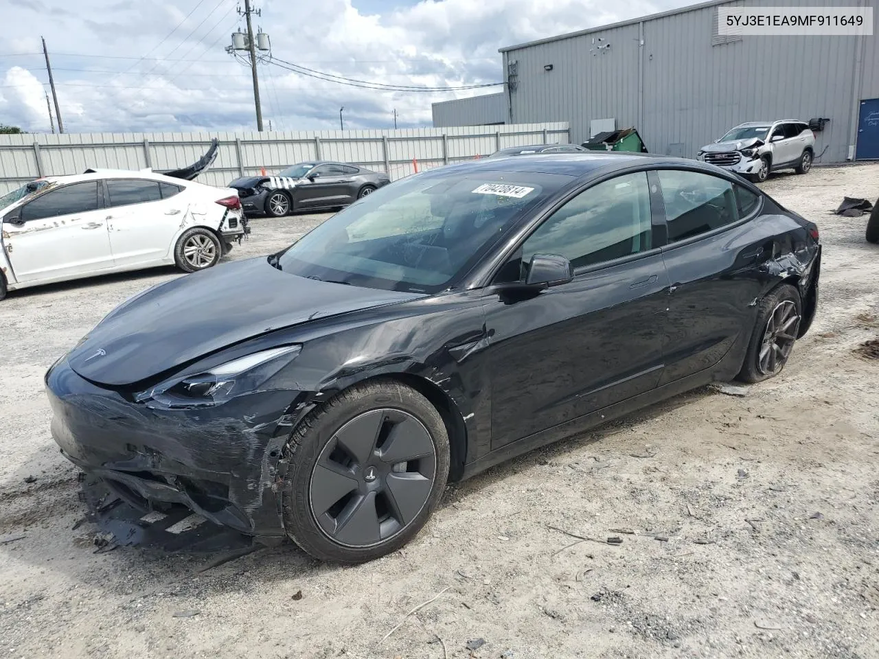 2021 Tesla Model 3 VIN: 5YJ3E1EA9MF911649 Lot: 70420814