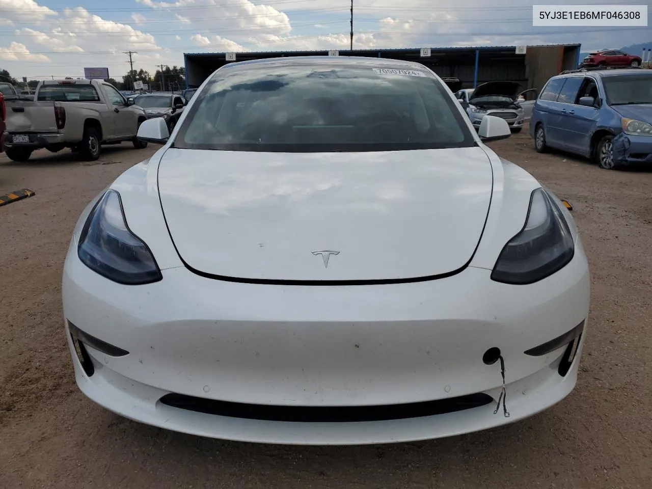 2021 Tesla Model 3 VIN: 5YJ3E1EB6MF046308 Lot: 70507924