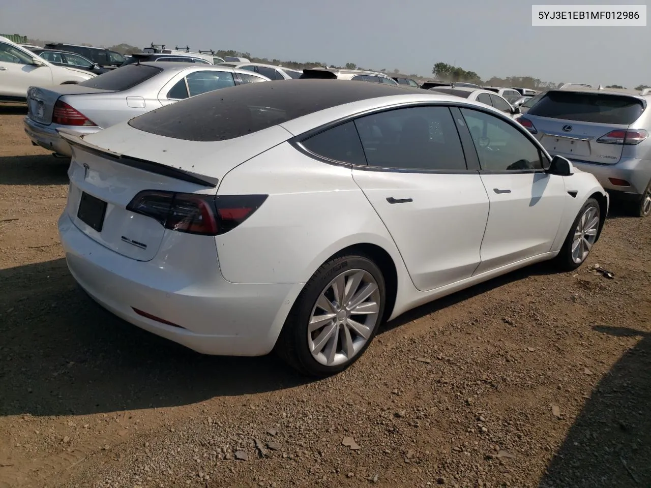 2021 Tesla Model 3 VIN: 5YJ3E1EB1MF012986 Lot: 70627554