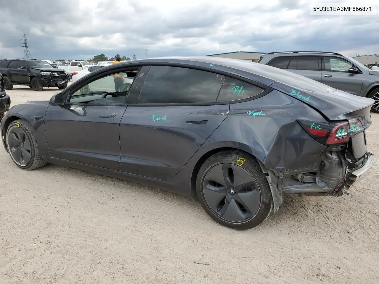 2021 Tesla Model 3 VIN: 5YJ3E1EA3MF866871 Lot: 70707634