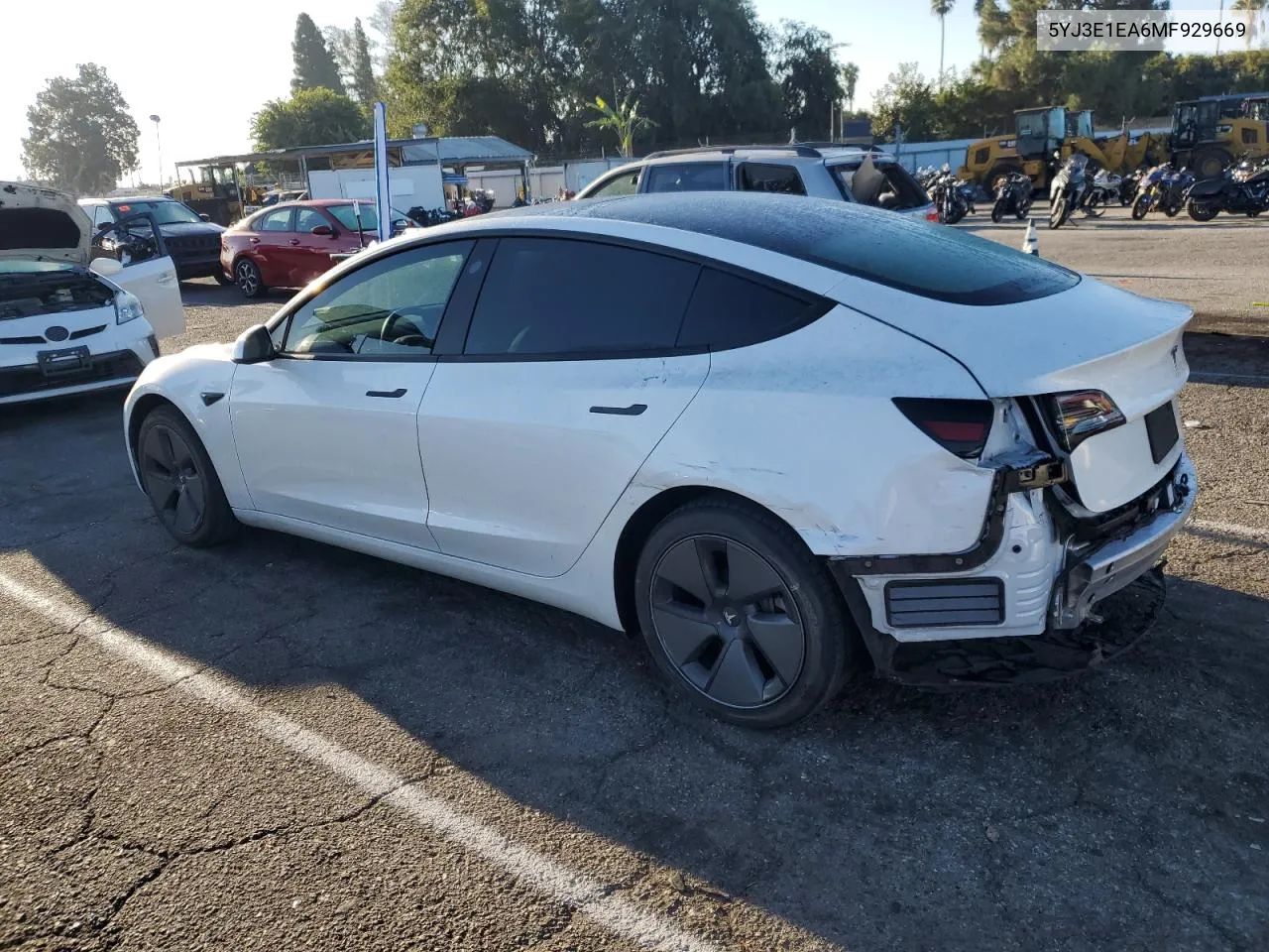 2021 Tesla Model 3 VIN: 5YJ3E1EA6MF929669 Lot: 70793564