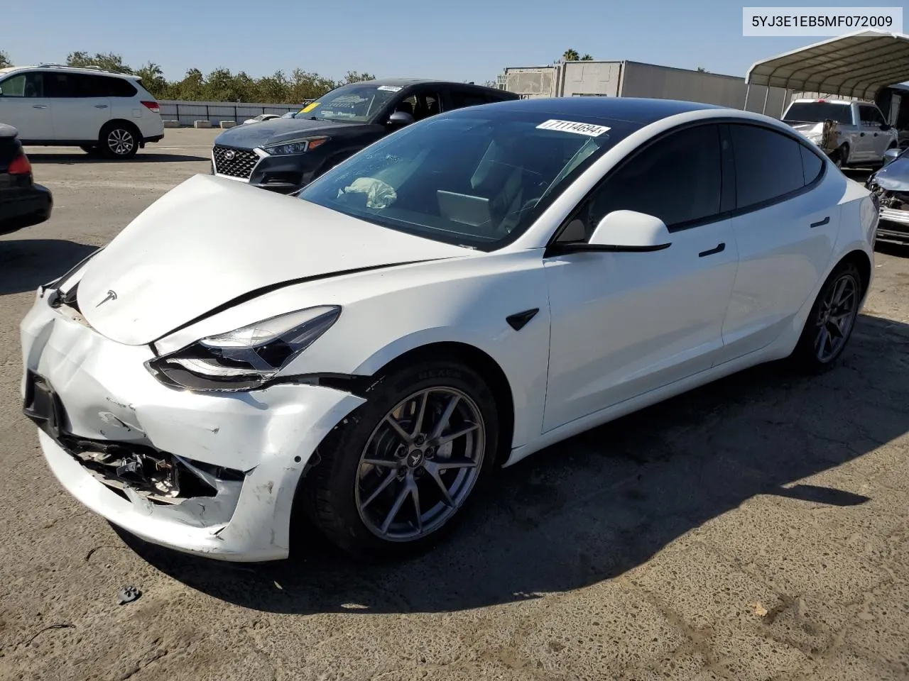 2021 Tesla Model 3 VIN: 5YJ3E1EB5MF072009 Lot: 71114694