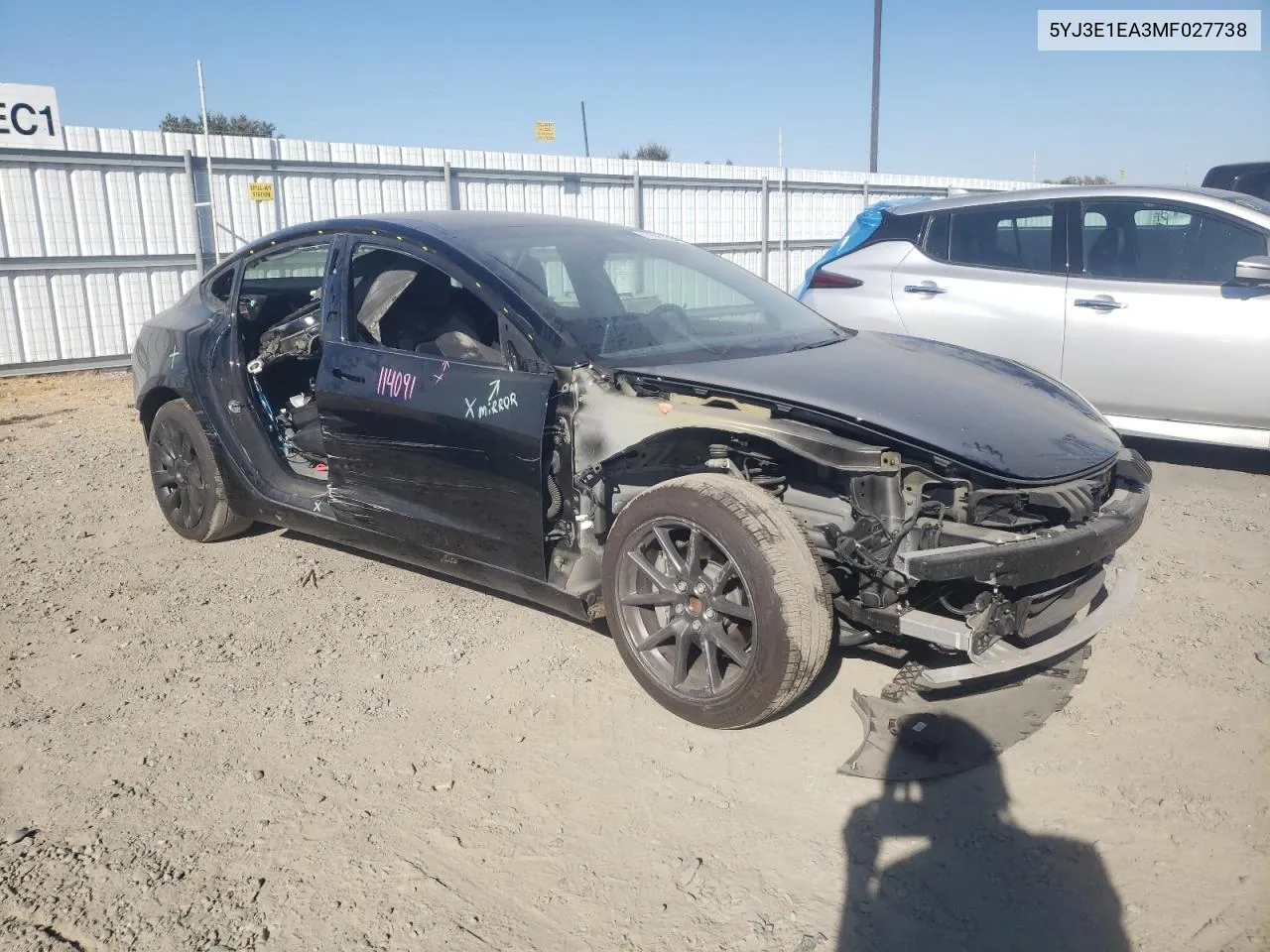 5YJ3E1EA3MF027738 2021 Tesla Model 3