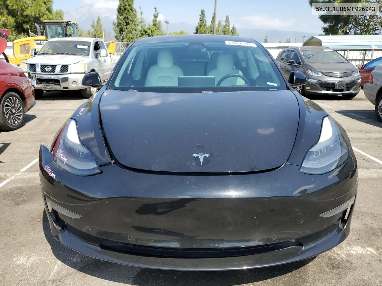 2021 Tesla Model 3 VIN: 5YJ3E1EB6MF926943 Lot: 71608344