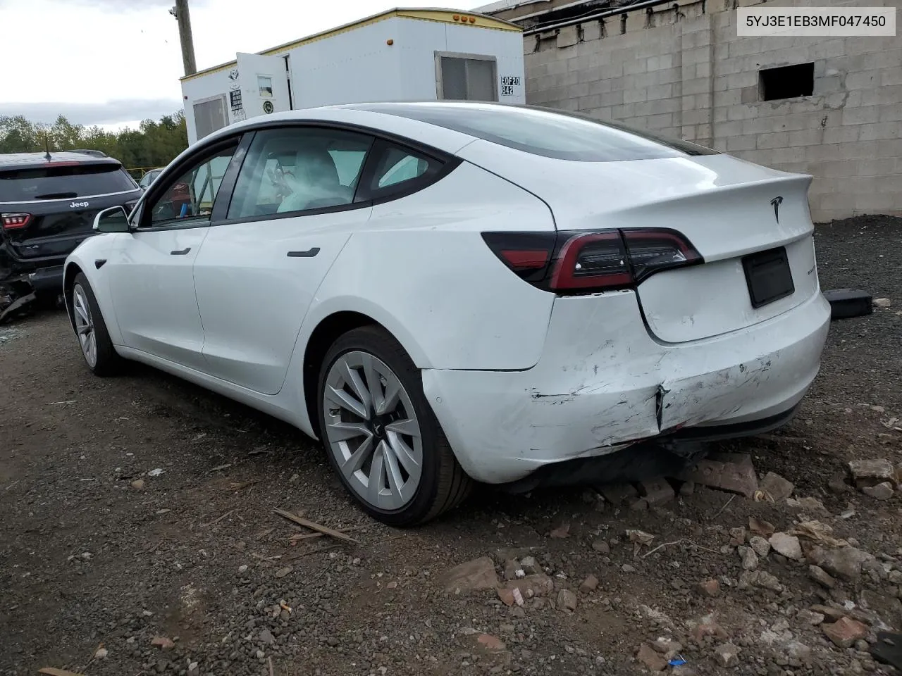 5YJ3E1EB3MF047450 2021 Tesla Model 3