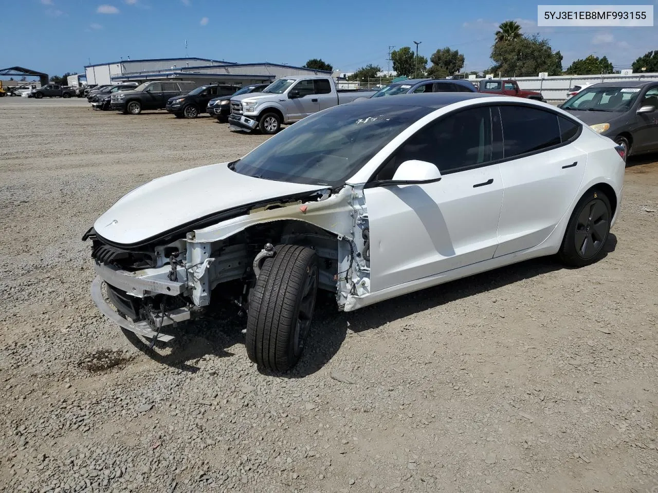 2021 Tesla Model 3 VIN: 5YJ3E1EB8MF993155 Lot: 71687144