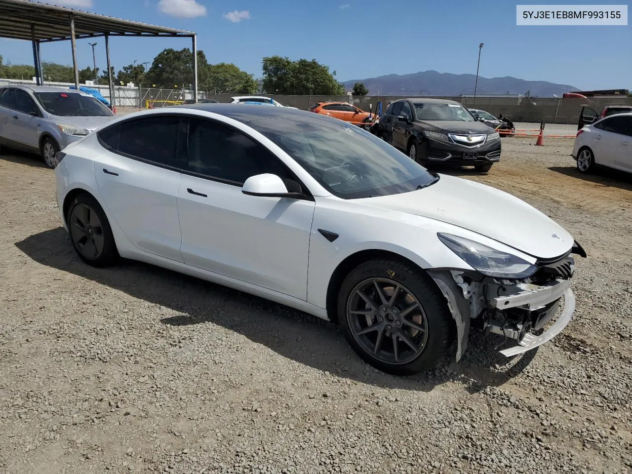 2021 Tesla Model 3 VIN: 5YJ3E1EB8MF993155 Lot: 71687144