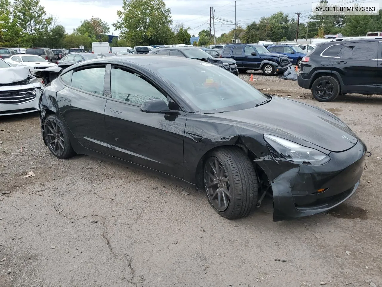 2021 Tesla Model 3 VIN: 5YJ3E1EB1MF973863 Lot: 71810224