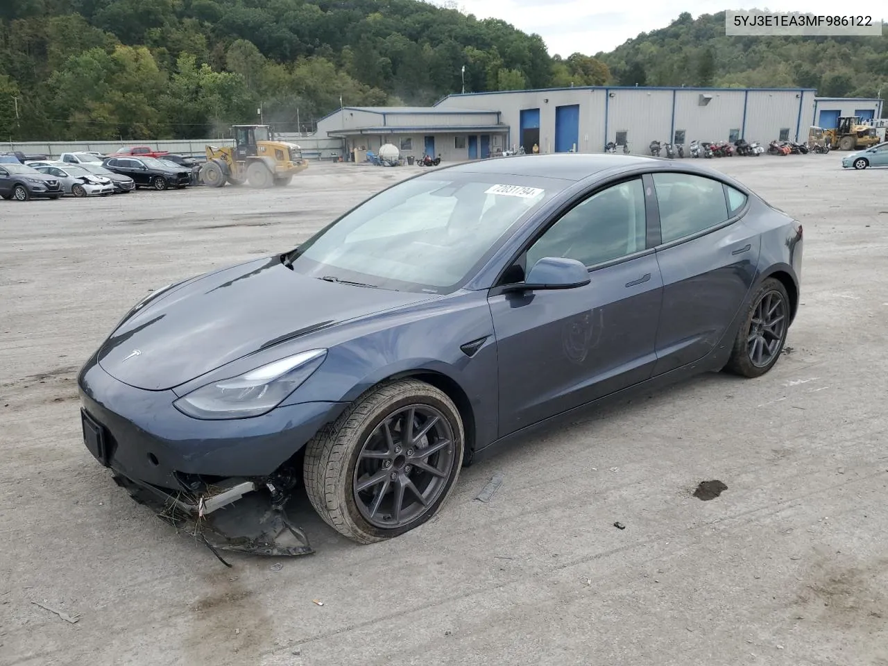 2021 Tesla Model 3 VIN: 5YJ3E1EA3MF986122 Lot: 72031794