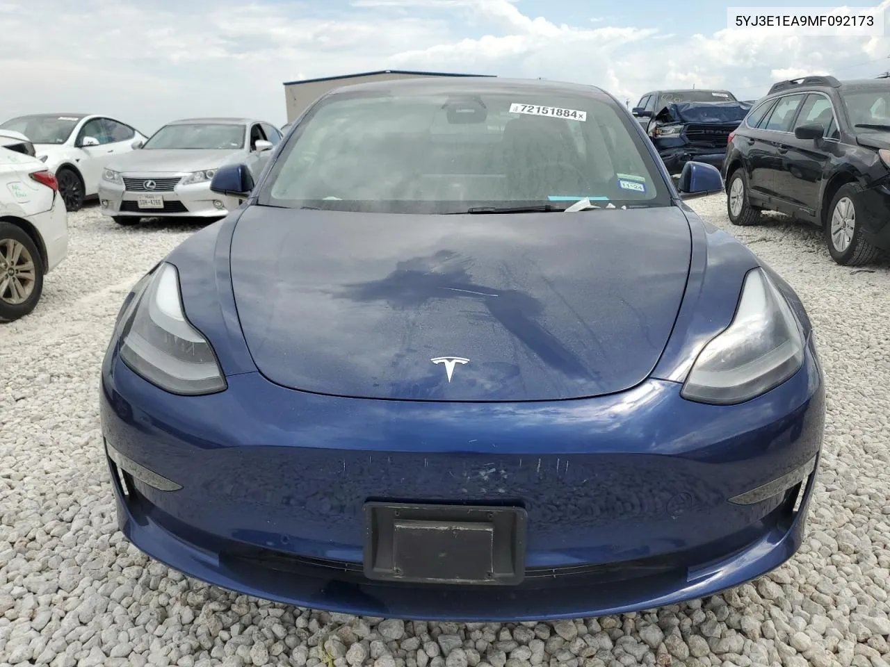 2021 Tesla Model 3 VIN: 5YJ3E1EA9MF092173 Lot: 72151884