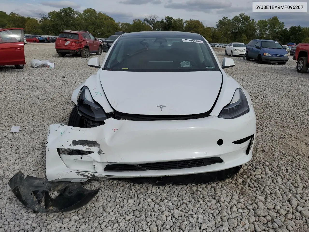 2021 Tesla Model 3 VIN: 5YJ3E1EA9MF096207 Lot: 72196534