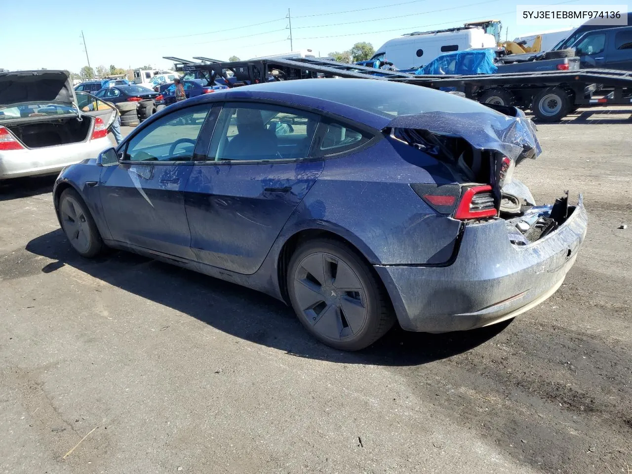 2021 Tesla Model 3 VIN: 5YJ3E1EB8MF974136 Lot: 72274974