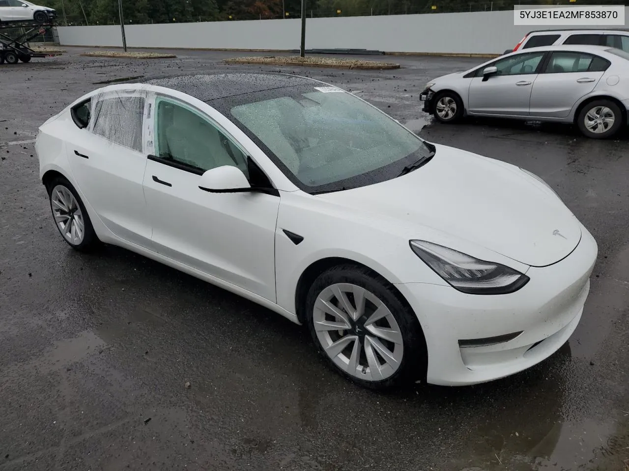 2021 Tesla Model 3 VIN: 5YJ3E1EA2MF853870 Lot: 72340434