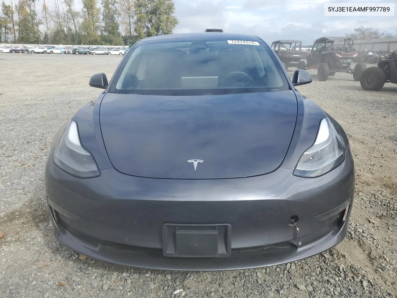 2021 Tesla Model 3 VIN: 5YJ3E1EA4MF997789 Lot: 72474314