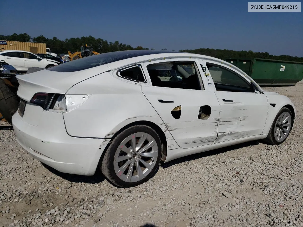 2021 Tesla Model 3 VIN: 5YJ3E1EA5MF849215 Lot: 72695434