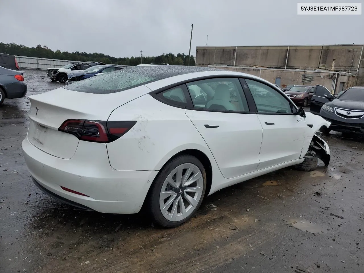 2021 Tesla Model 3 VIN: 5YJ3E1EA1MF987723 Lot: 72749904