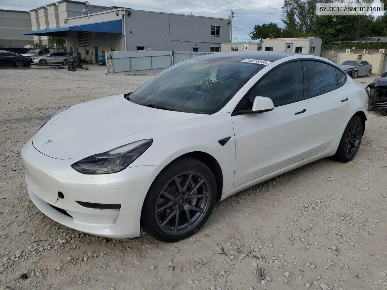 2021 Tesla Model 3 VIN: 5YJ3E1EA5MF016160 Lot: 72927614