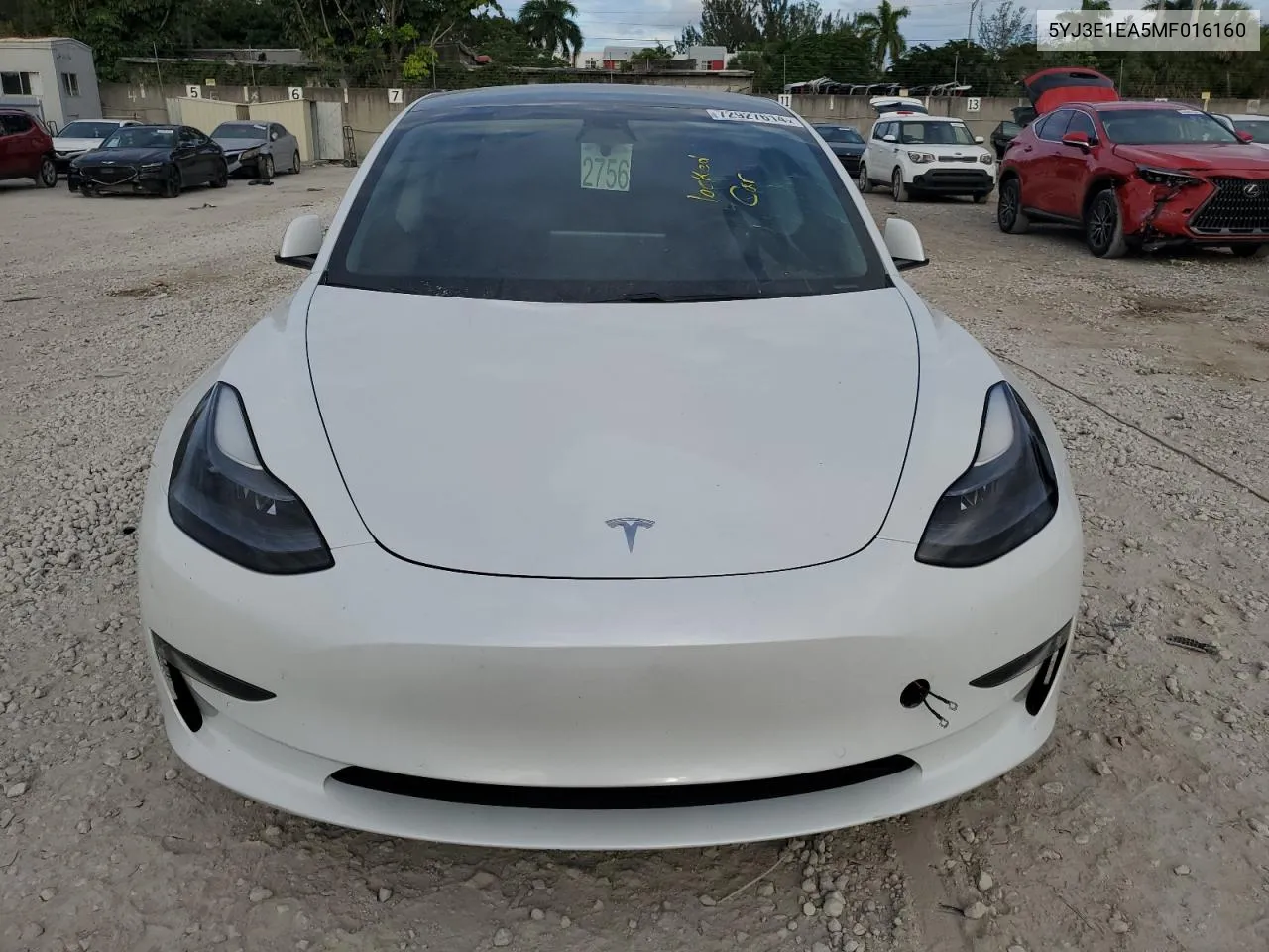 2021 Tesla Model 3 VIN: 5YJ3E1EA5MF016160 Lot: 72927614