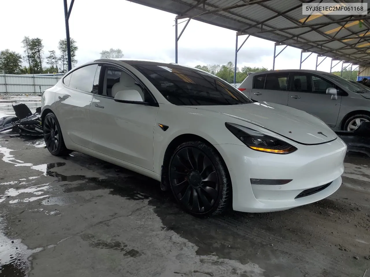 2021 Tesla Model 3 VIN: 5YJ3E1EC2MF061168 Lot: 72965704