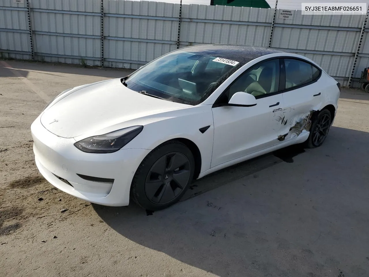 5YJ3E1EA8MF026651 2021 Tesla Model 3