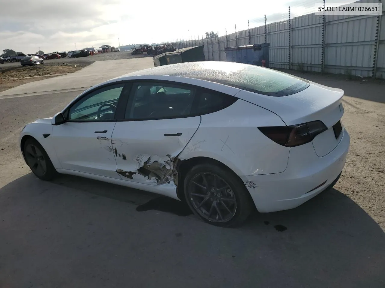 2021 Tesla Model 3 VIN: 5YJ3E1EA8MF026651 Lot: 73141834