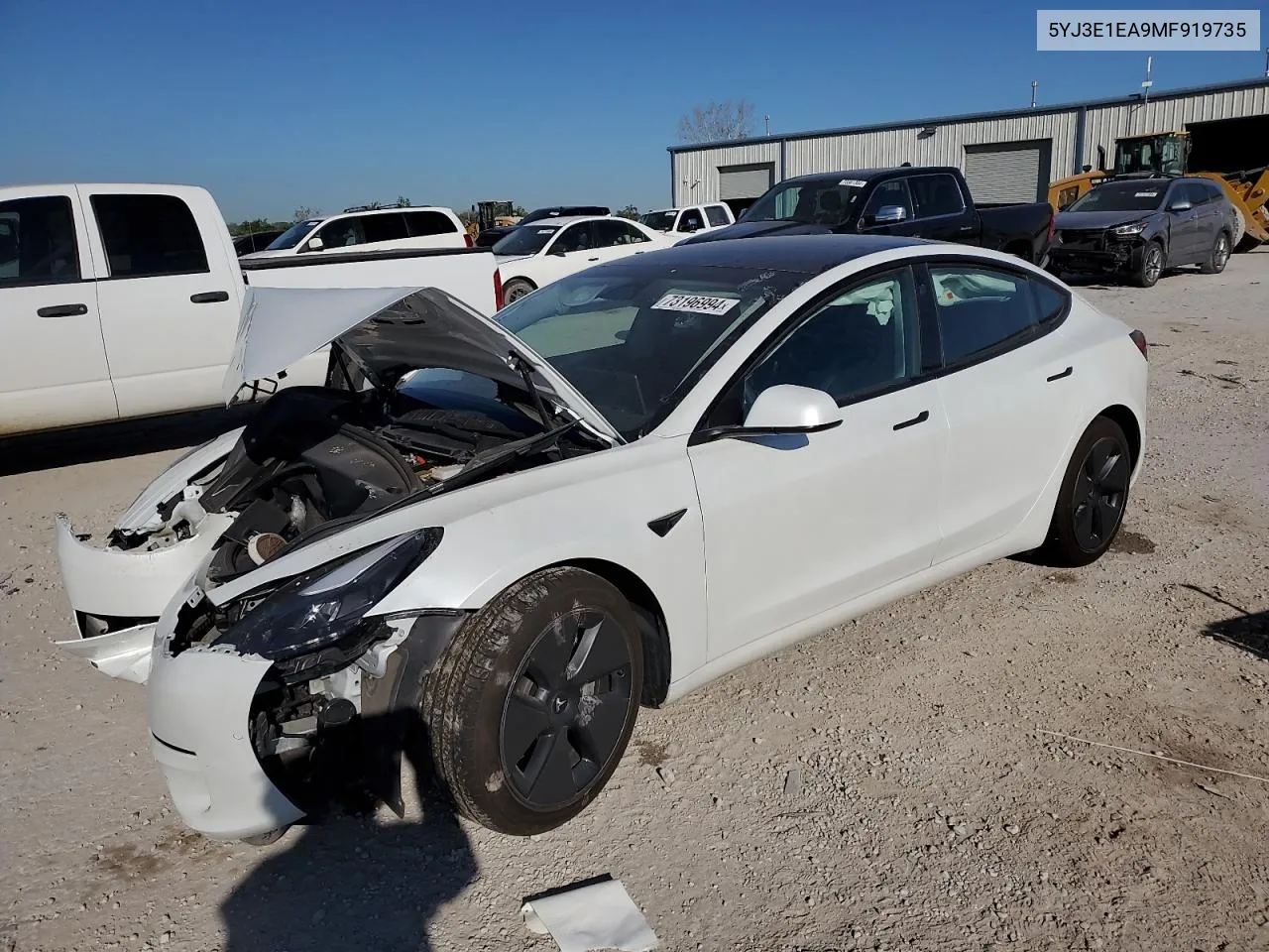 2021 Tesla Model 3 VIN: 5YJ3E1EA9MF919735 Lot: 73196994