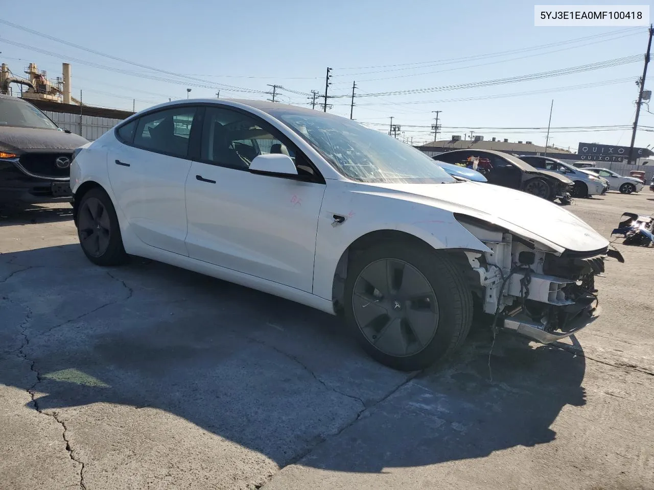 2021 Tesla Model 3 VIN: 5YJ3E1EA0MF100418 Lot: 73537084