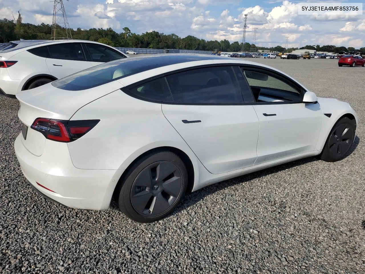 2021 Tesla Model 3 VIN: 5YJ3E1EA4MF853756 Lot: 73811994