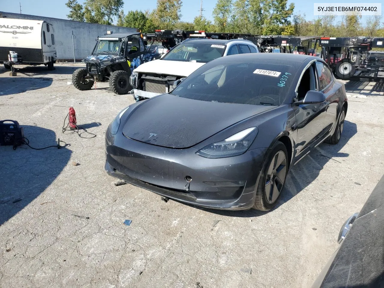 2021 Tesla Model 3 VIN: 5YJ3E1EB6MF074402 Lot: 74107074