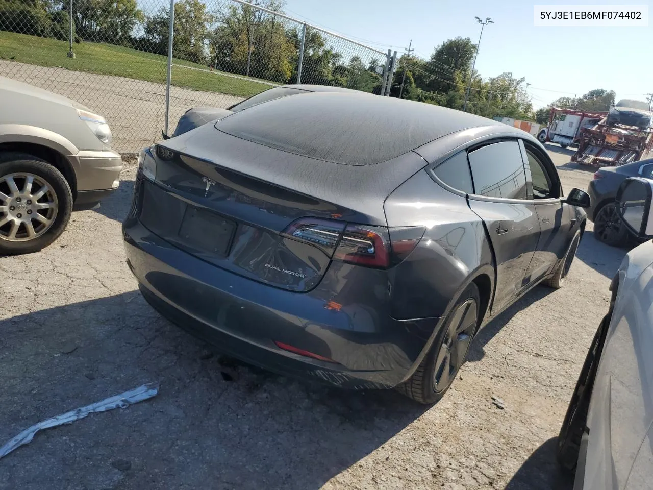 2021 Tesla Model 3 VIN: 5YJ3E1EB6MF074402 Lot: 74107074