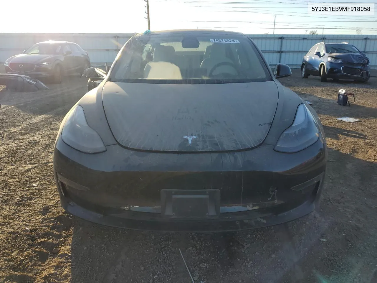 2021 Tesla Model 3 VIN: 5YJ3E1EB9MF918058 Lot: 74275524