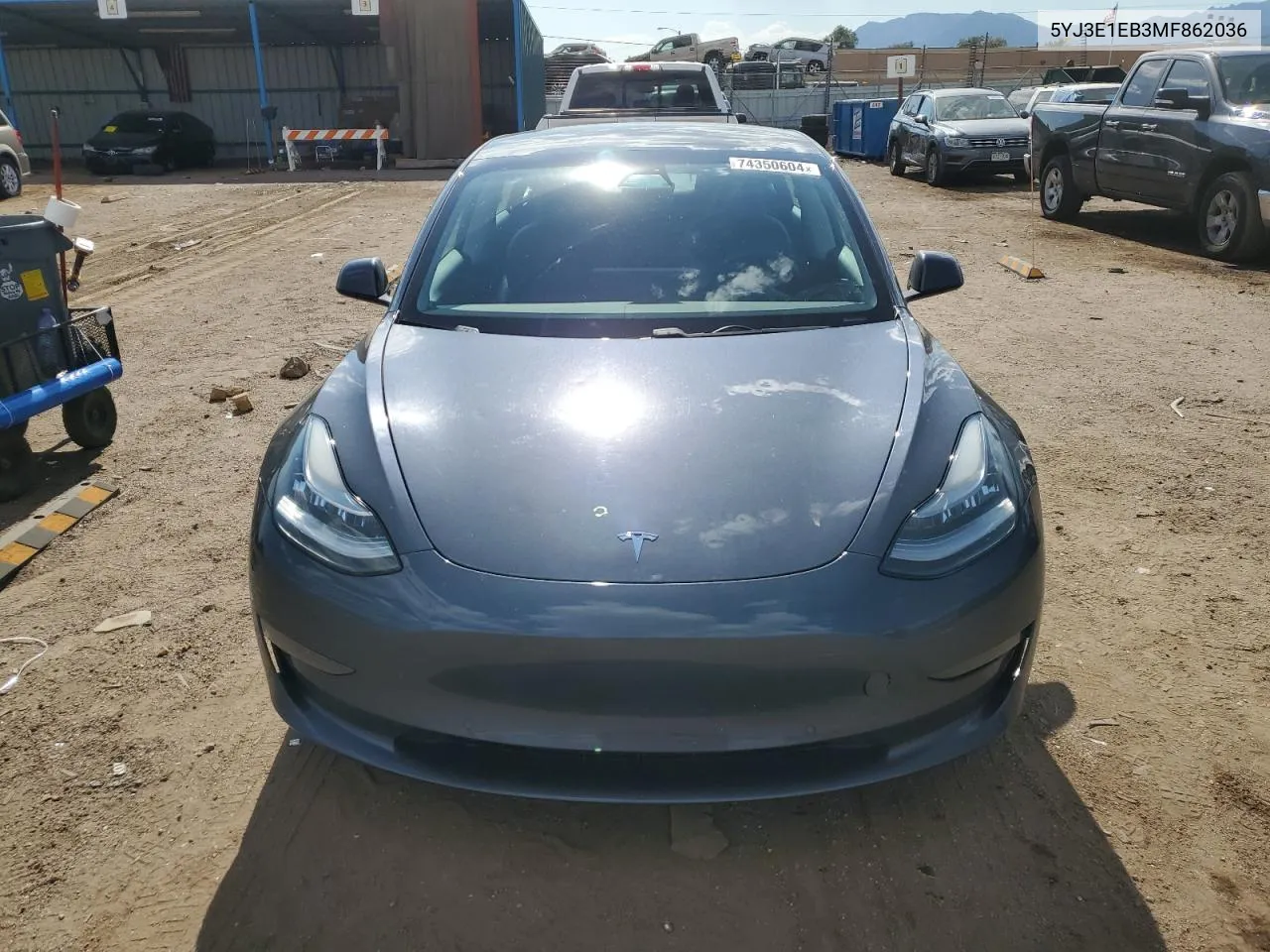 2021 Tesla Model 3 VIN: 5YJ3E1EB3MF862036 Lot: 74350604