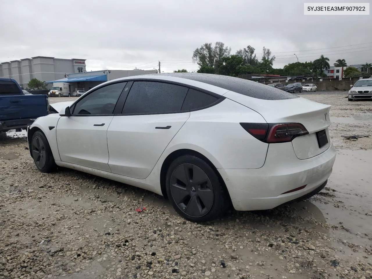 2021 Tesla Model 3 VIN: 5YJ3E1EA3MF907922 Lot: 74438234