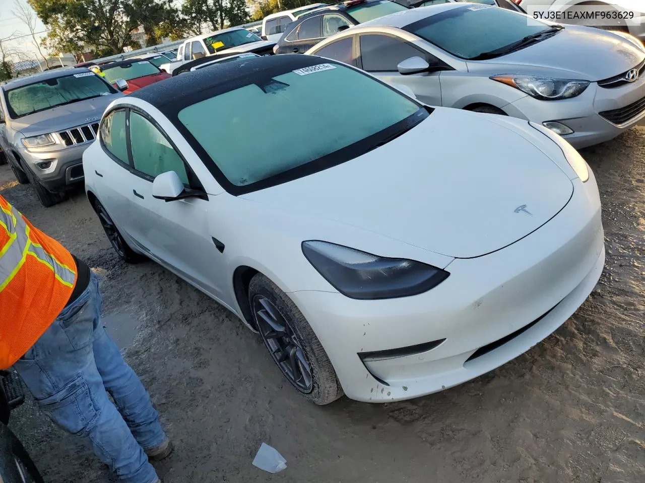 2021 Tesla Model 3 VIN: 5YJ3E1EAXMF963629 Lot: 74608214