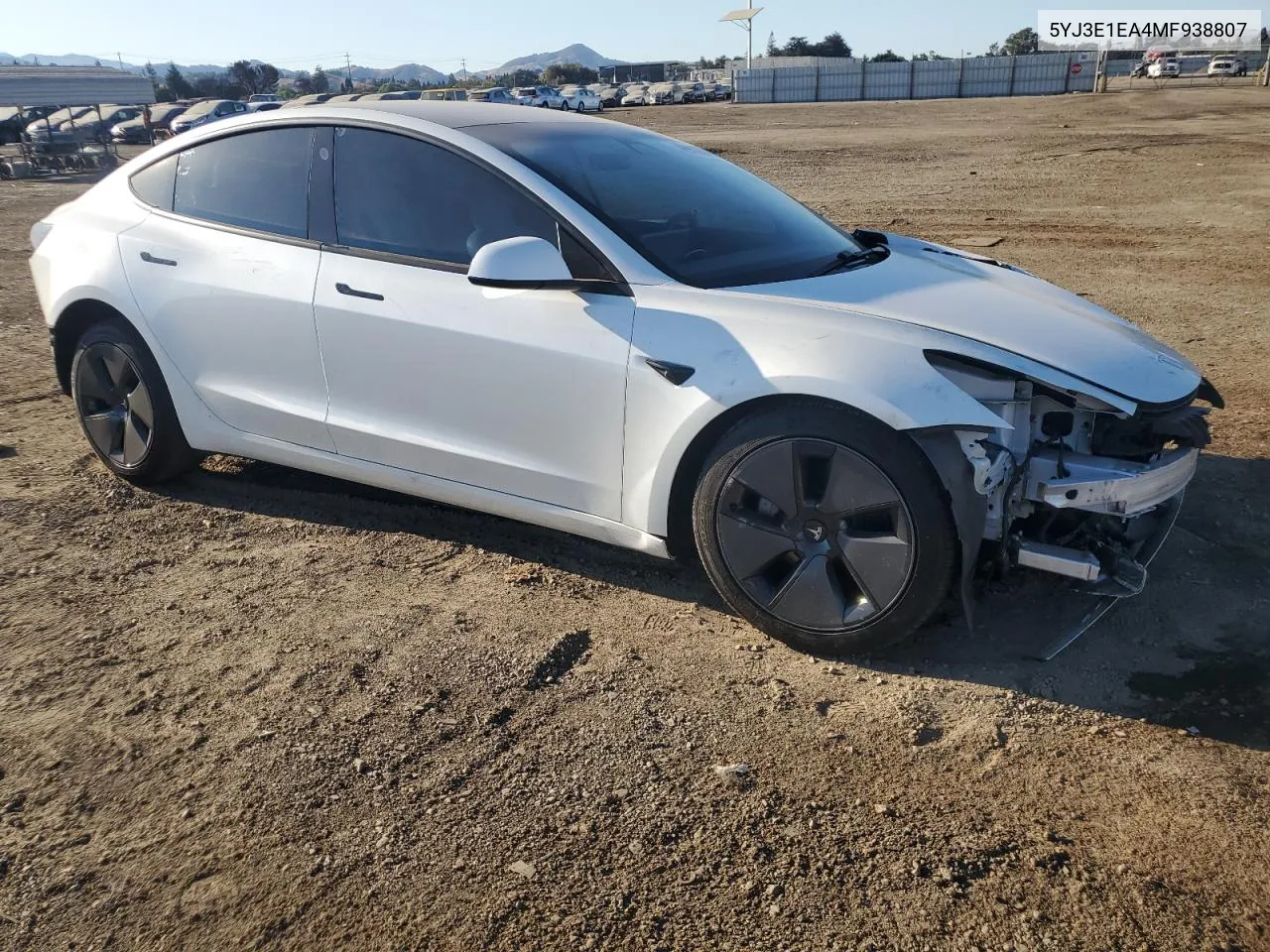 2021 Tesla Model 3 VIN: 5YJ3E1EA4MF938807 Lot: 74613904