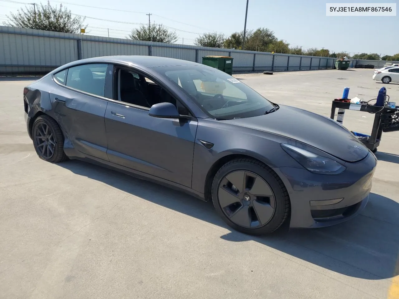 2021 Tesla Model 3 VIN: 5YJ3E1EA8MF867546 Lot: 74853294