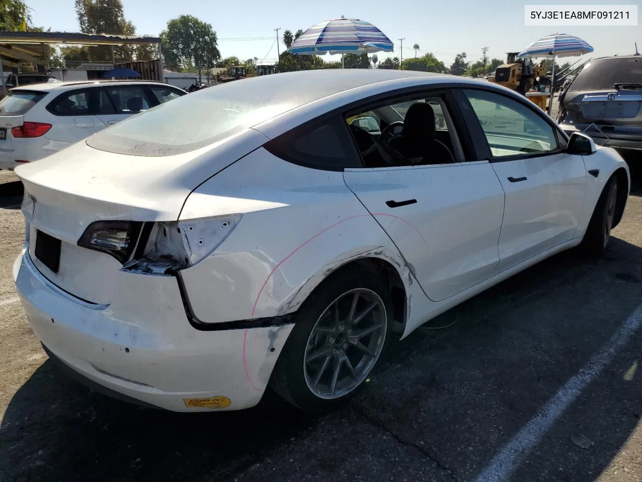 2021 Tesla Model 3 VIN: 5YJ3E1EA8MF091211 Lot: 74931734