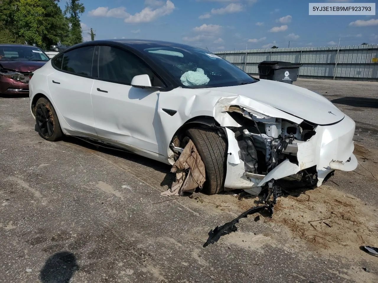 2021 Tesla Model 3 VIN: 5YJ3E1EB9MF923793 Lot: 74940164