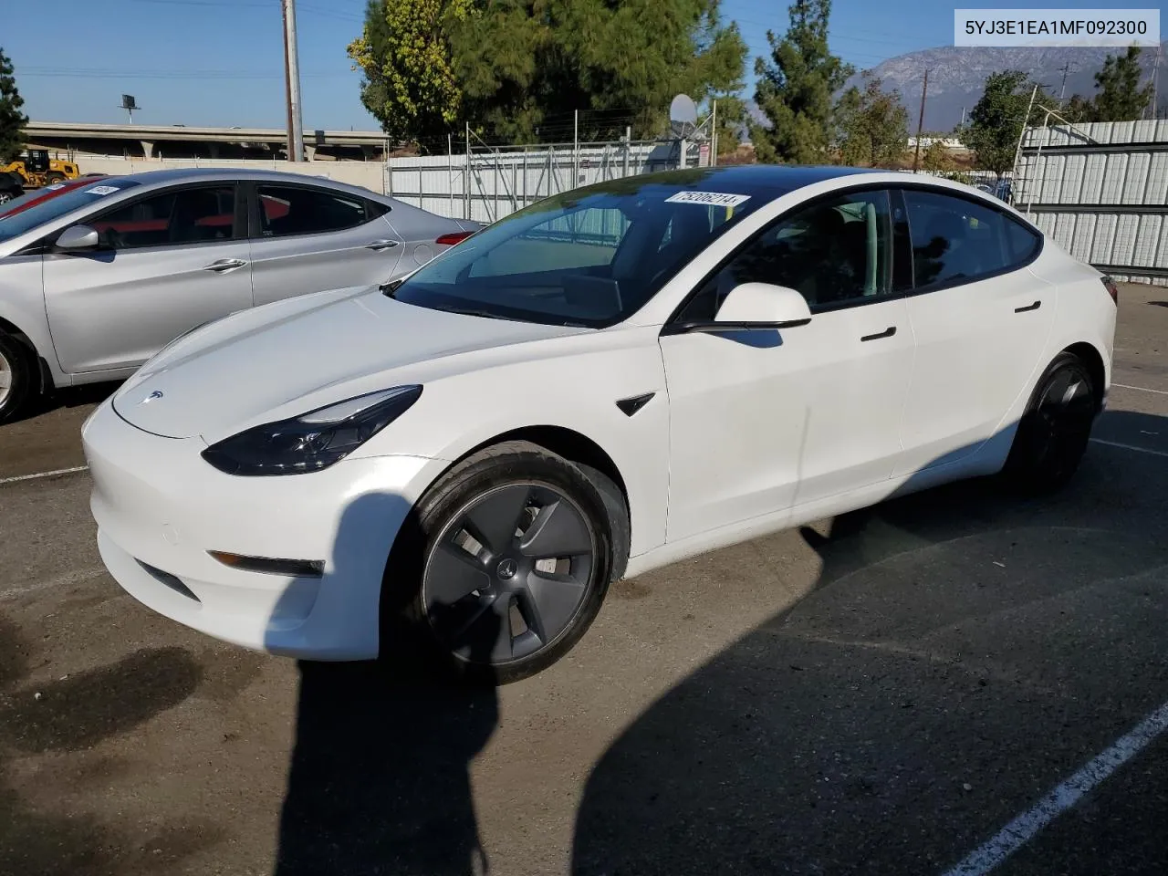 5YJ3E1EA1MF092300 2021 Tesla Model 3