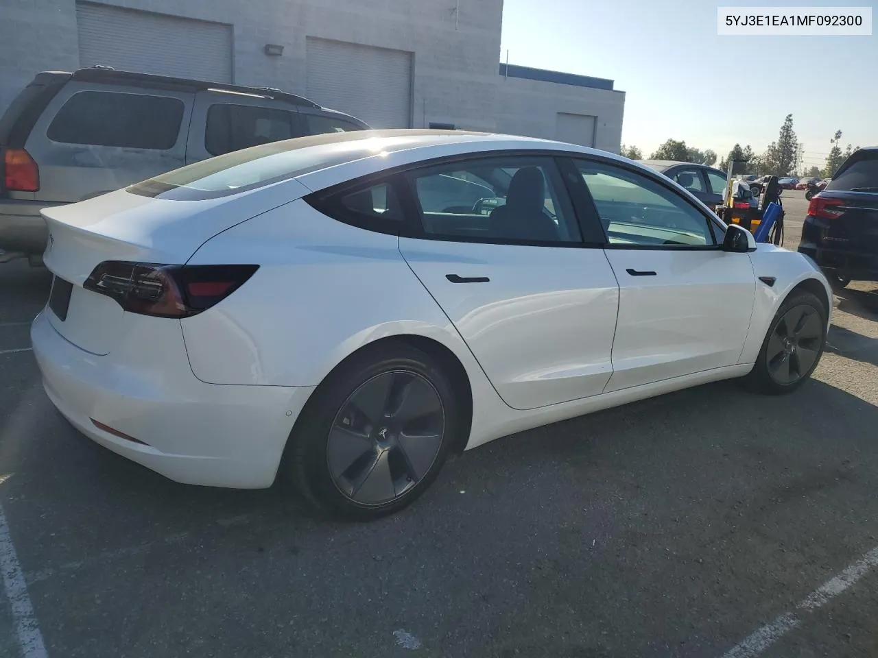 2021 Tesla Model 3 VIN: 5YJ3E1EA1MF092300 Lot: 75206214