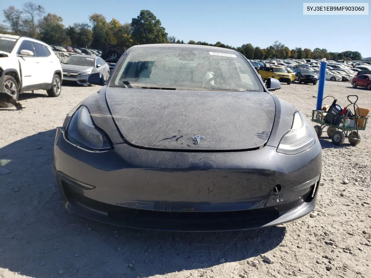 2021 Tesla Model 3 VIN: 5YJ3E1EB9MF903060 Lot: 75215374