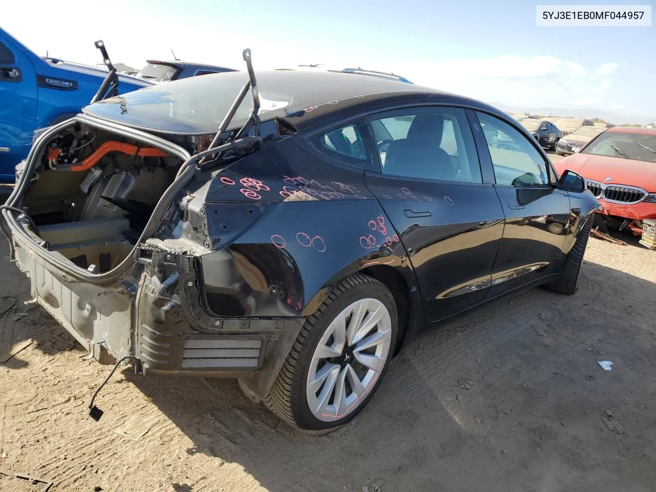 2021 Tesla Model 3 VIN: 5YJ3E1EB0MF044957 Lot: 75276674