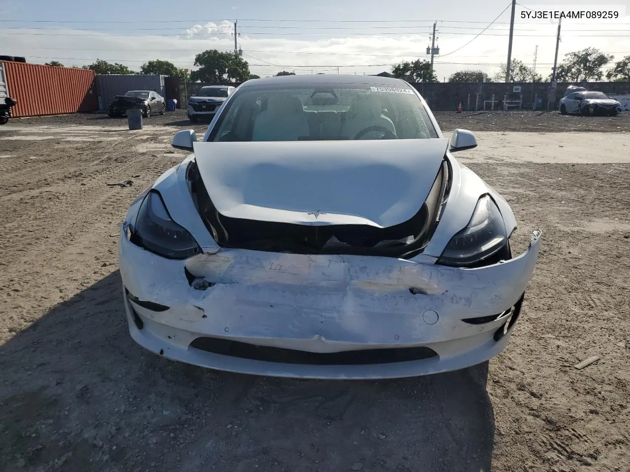 2021 Tesla Model 3 VIN: 5YJ3E1EA4MF089259 Lot: 75398924