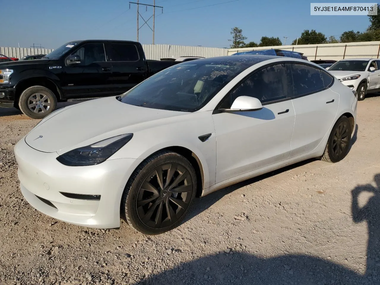 2021 Tesla Model 3 VIN: 5YJ3E1EA4MF870413 Lot: 75551564