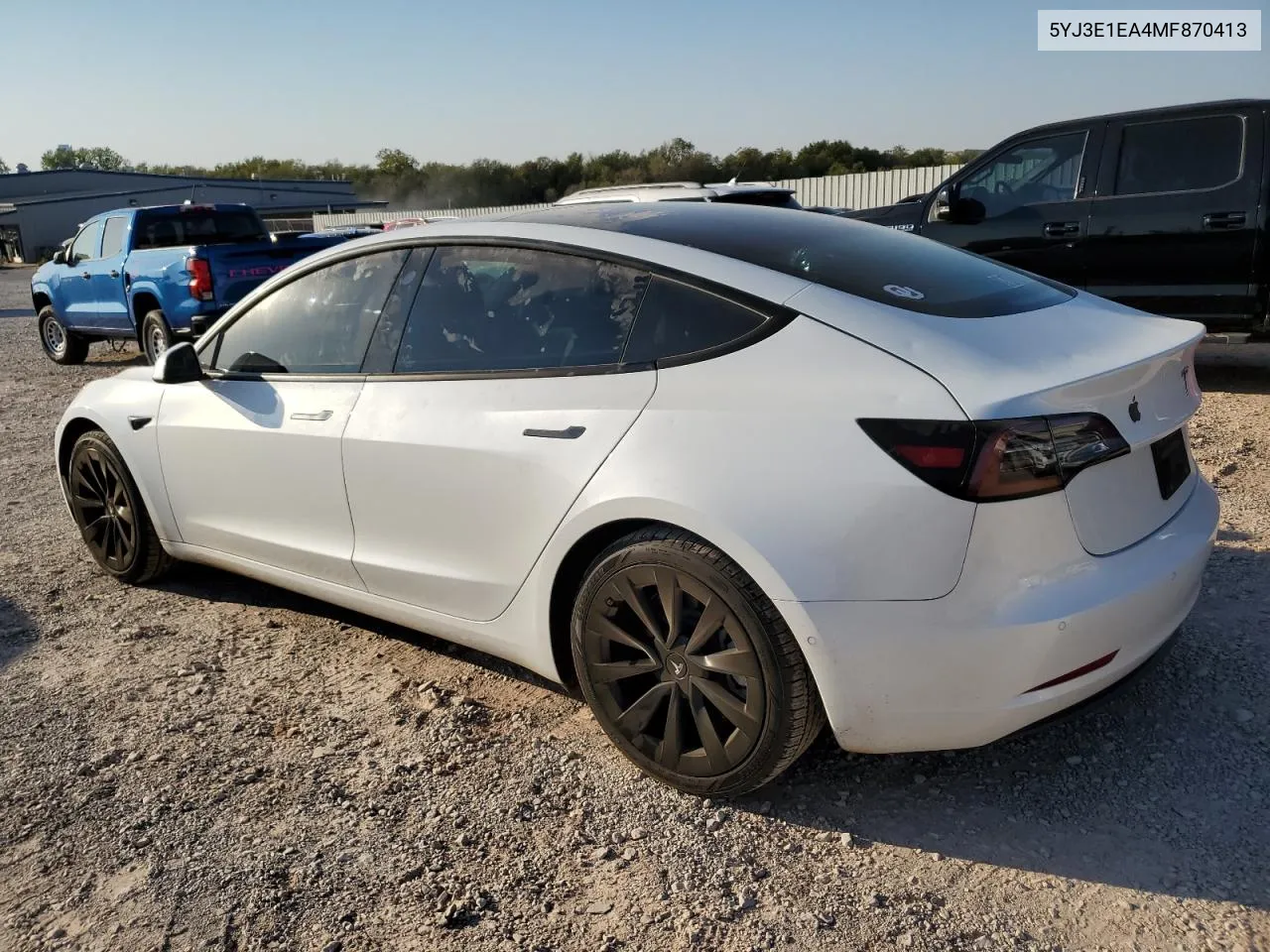 2021 Tesla Model 3 VIN: 5YJ3E1EA4MF870413 Lot: 75551564