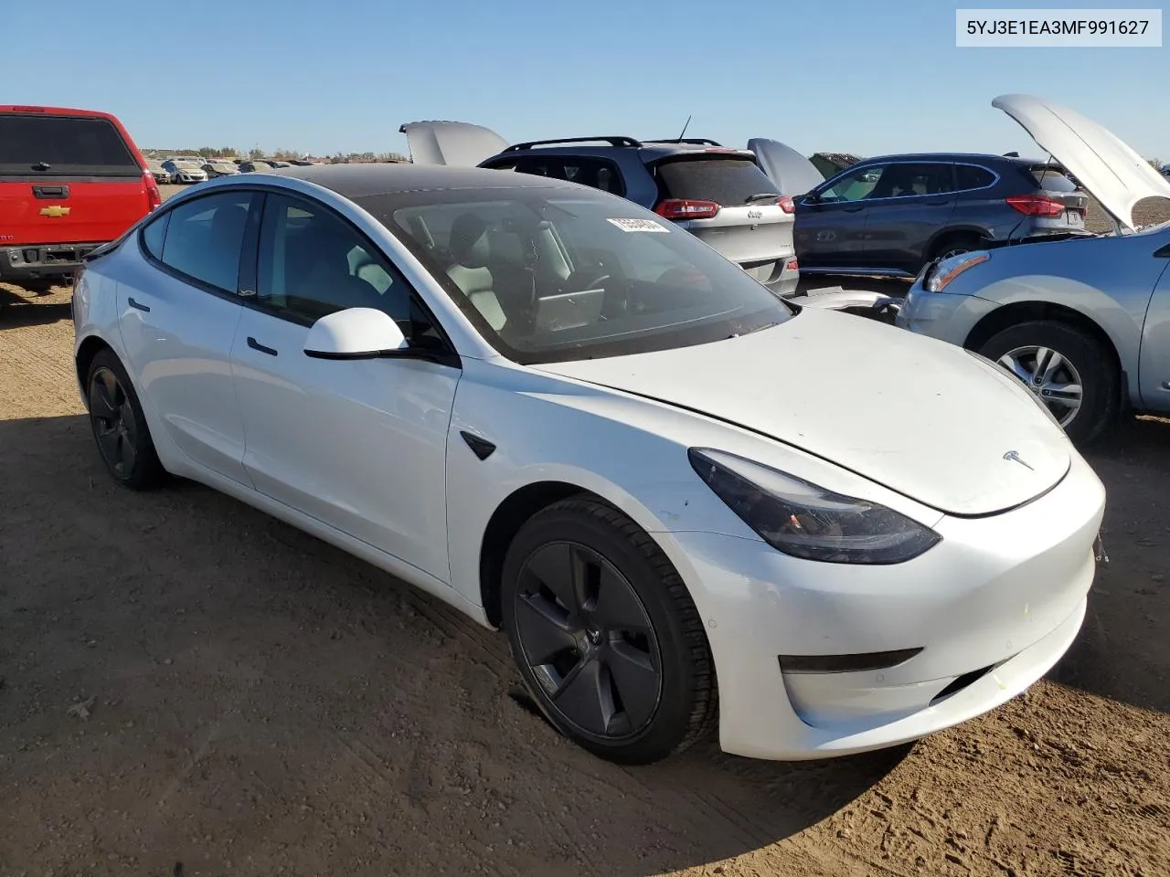 2021 Tesla Model 3 VIN: 5YJ3E1EA3MF991627 Lot: 75554904