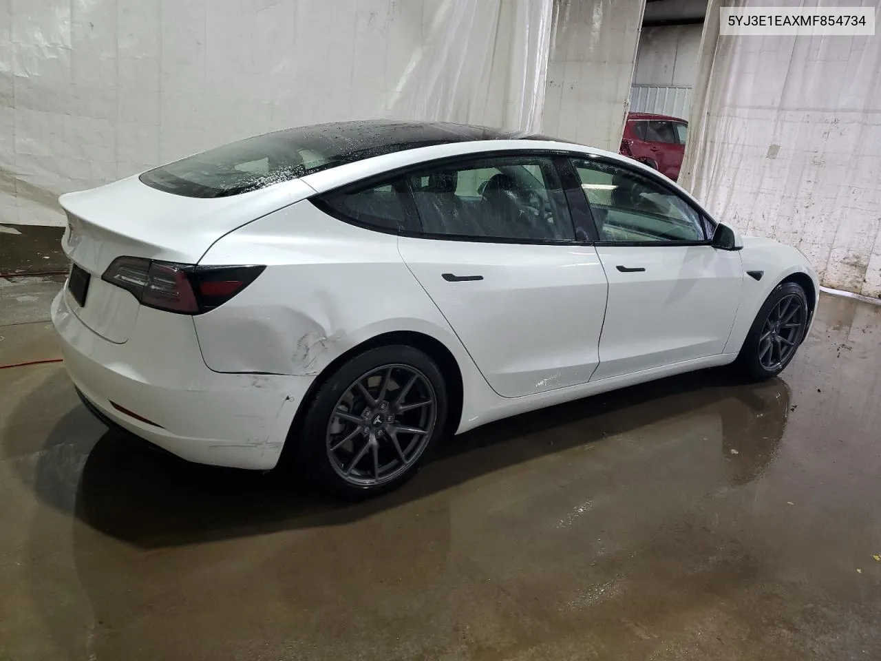 2021 Tesla Model 3 VIN: 5YJ3E1EAXMF854734 Lot: 75616294