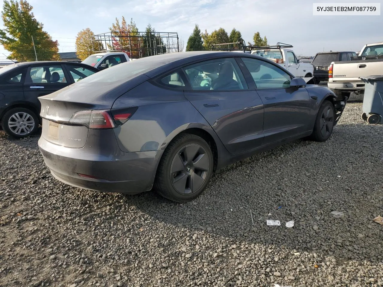 2021 Tesla Model 3 VIN: 5YJ3E1EB2MF087759 Lot: 75639364